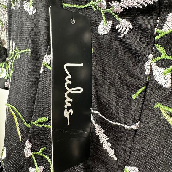 NEW Lulus Radiant Love Black Embroidered Skater Dress Fairy Babydoll Sz M - Picture 14 of 16